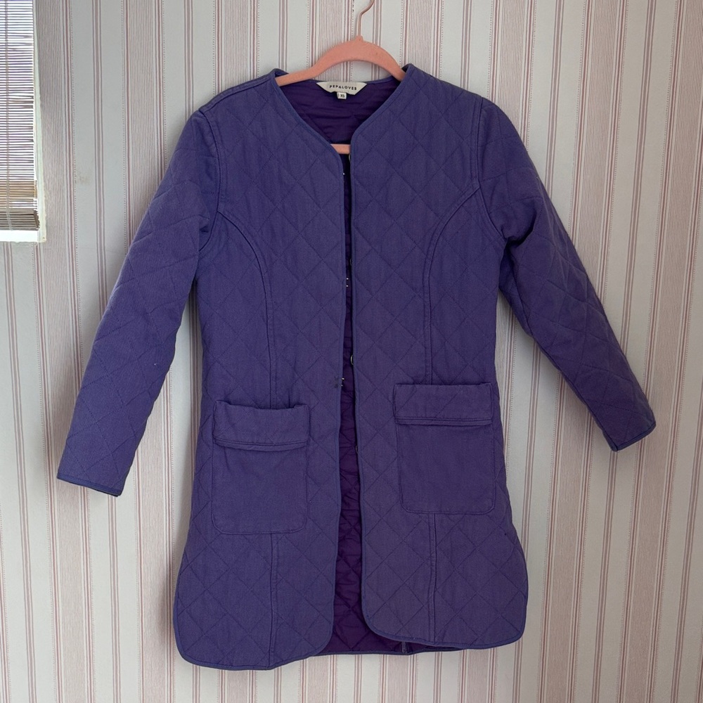 Purple Quilted Women's Coat